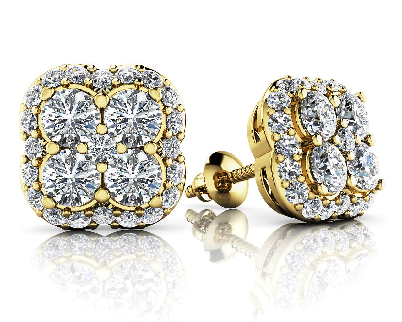 Lucky In Love Designer Lab-Grown Diamond Stud Earrings with 0.69 ct.(finished) 1mm, 2.5mm - Image 2