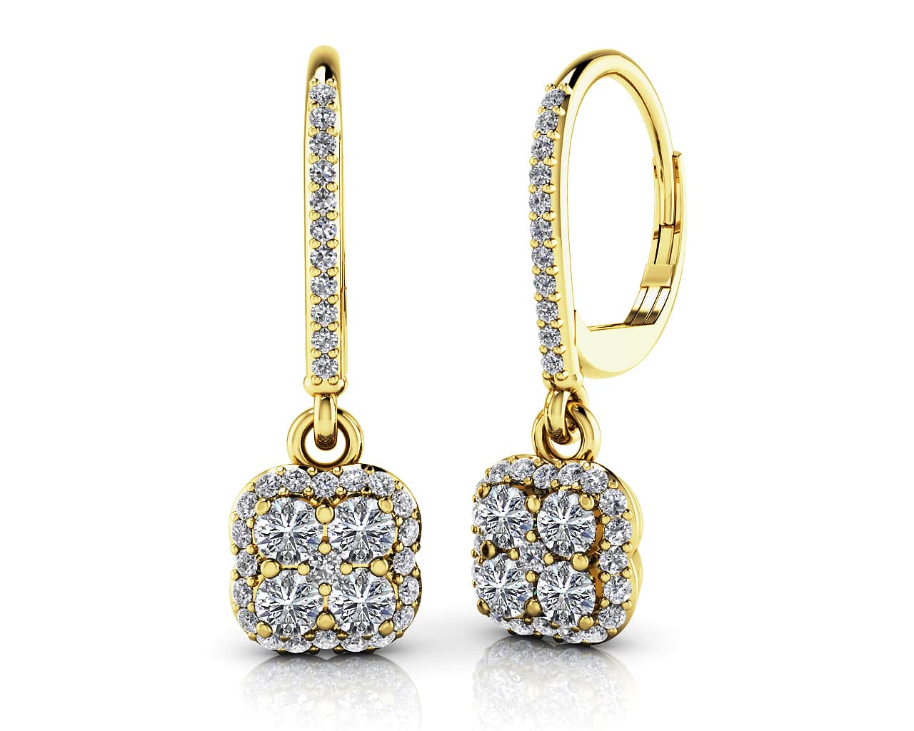 Lucky In Love Diamond Drop Lab-Grown Diamond Earrings with 1.14 ct.(finished) 1mm, 2.9mm - Image 2