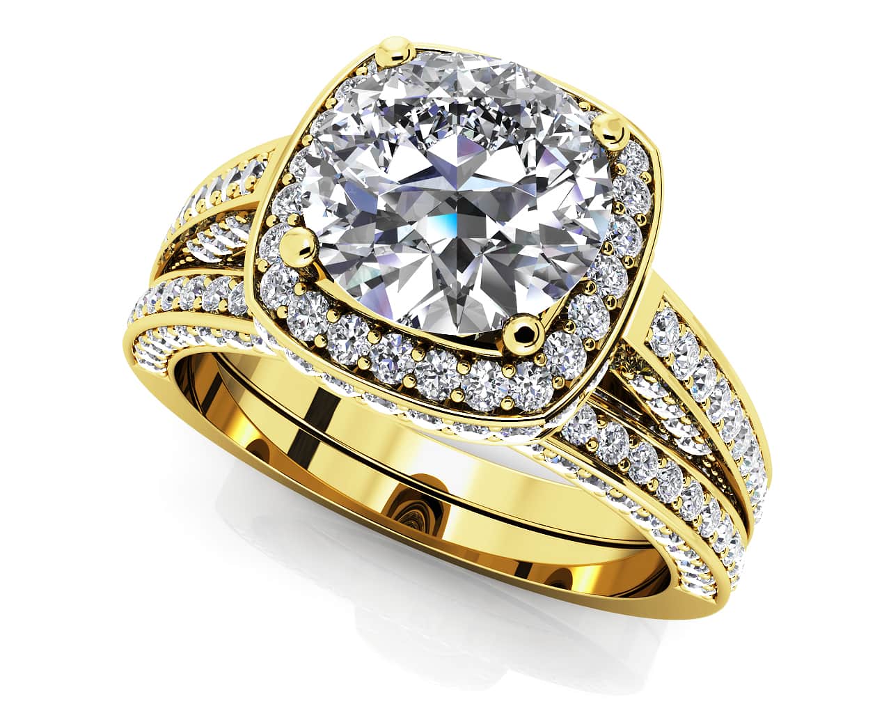 Luminous Diamond Bridal Set Diamond  with 1.52 ct. (0.50 ct. center diamond) - Image 2