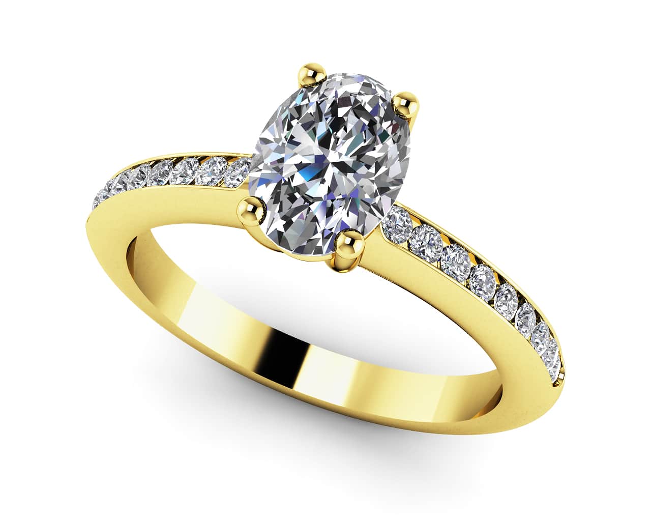 Luminous Oval Lab-Grown Diamond Engagement Ring with 1.21 ct. (1.00 ct. center diamond) - Image 2