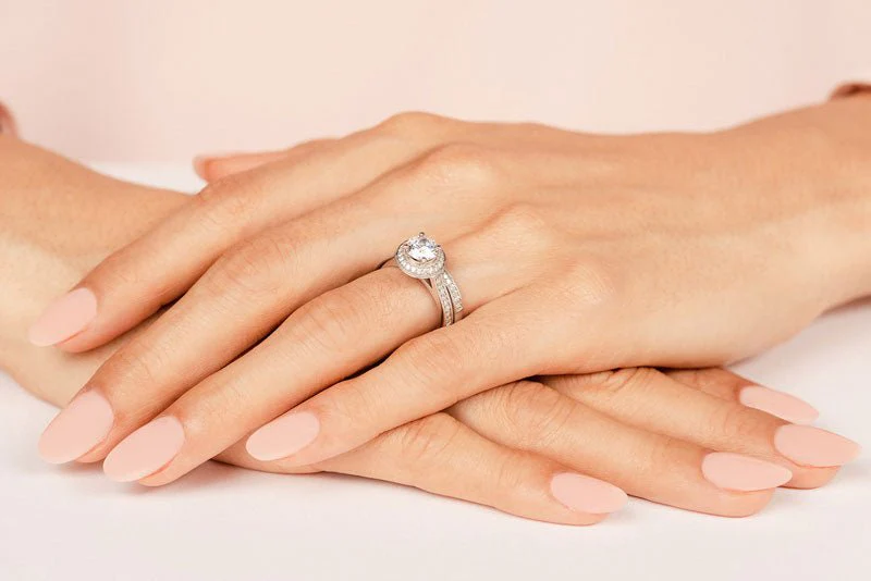 Luxe Diamond Vintage Style Bridal Set Diamond with 1.22 ct. (0.75 ct. center diamond) - Image 5