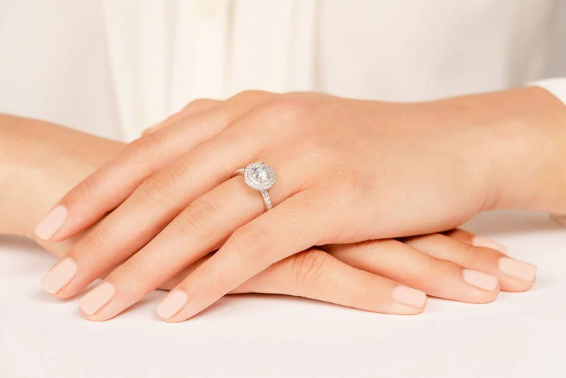 Luxurious Double Halo Diamond Engagement Ring with 1.50 ct. (1.00 ct. center diamond) - Image 5