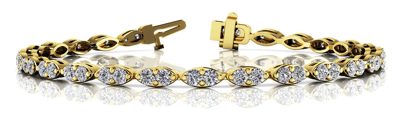 Marquise Elegant Diamond Bracelet with 3.24 ct.(finished) 2.5mm - Image 4