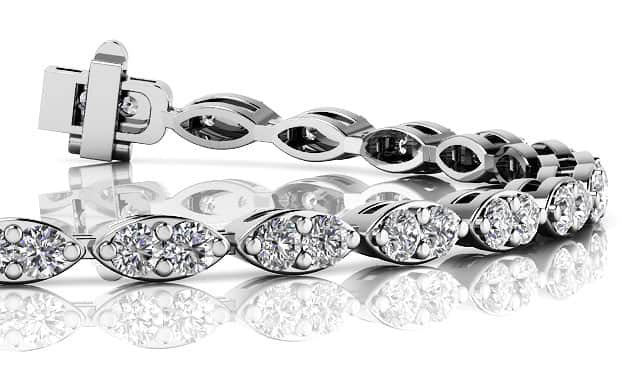 Marquise Elegant Lab-Grown Diamond Bracelet with 3.24 ct.(finished) 2.5mm