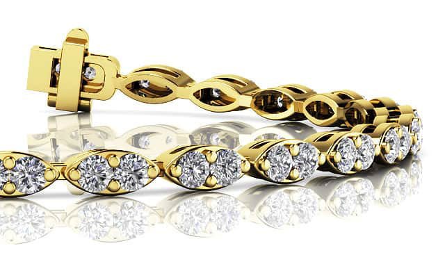 Marquise Elegant Lab-Grown Diamond Bracelet with 3.24 ct.(finished) 2.5mm - Image 2