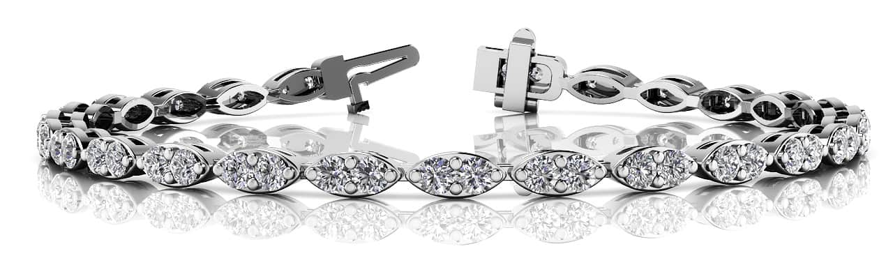 Marquise Elegant Lab-Grown Diamond Bracelet with 3.24 ct.(finished) 2.5mm - Image 3
