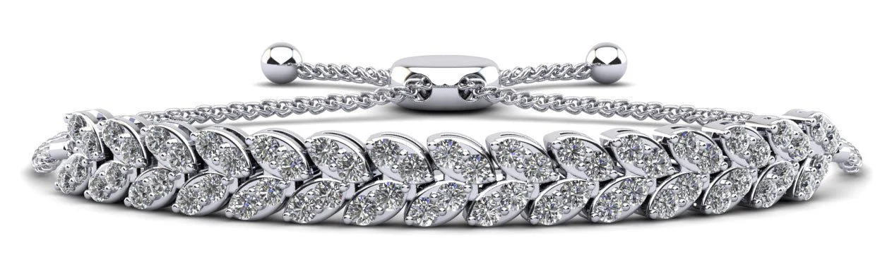 Marquise Illusion Adjustable Lab-Grown Diamond Bracelet with 2.24 ct.(finished) 2mm
