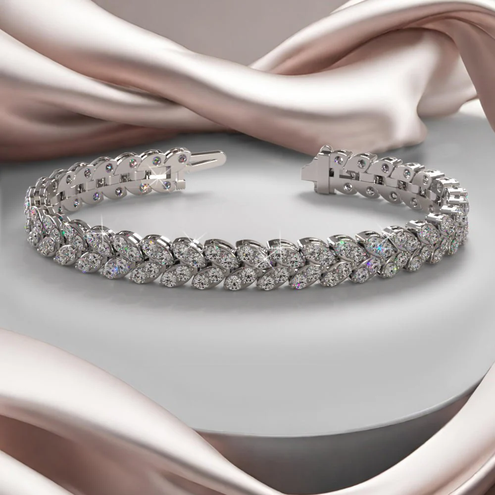 Marquise Illusion Diamond Tennis Diamond Bracelet with 11.76 ct.(finished) 3mm - Image 3