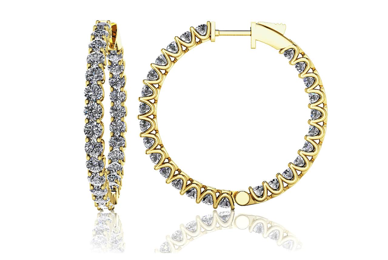 Medium Hoop Diamond Lab-Grown Diamond Earrings with 2.31 ct.(finished) 2mm - Image 2