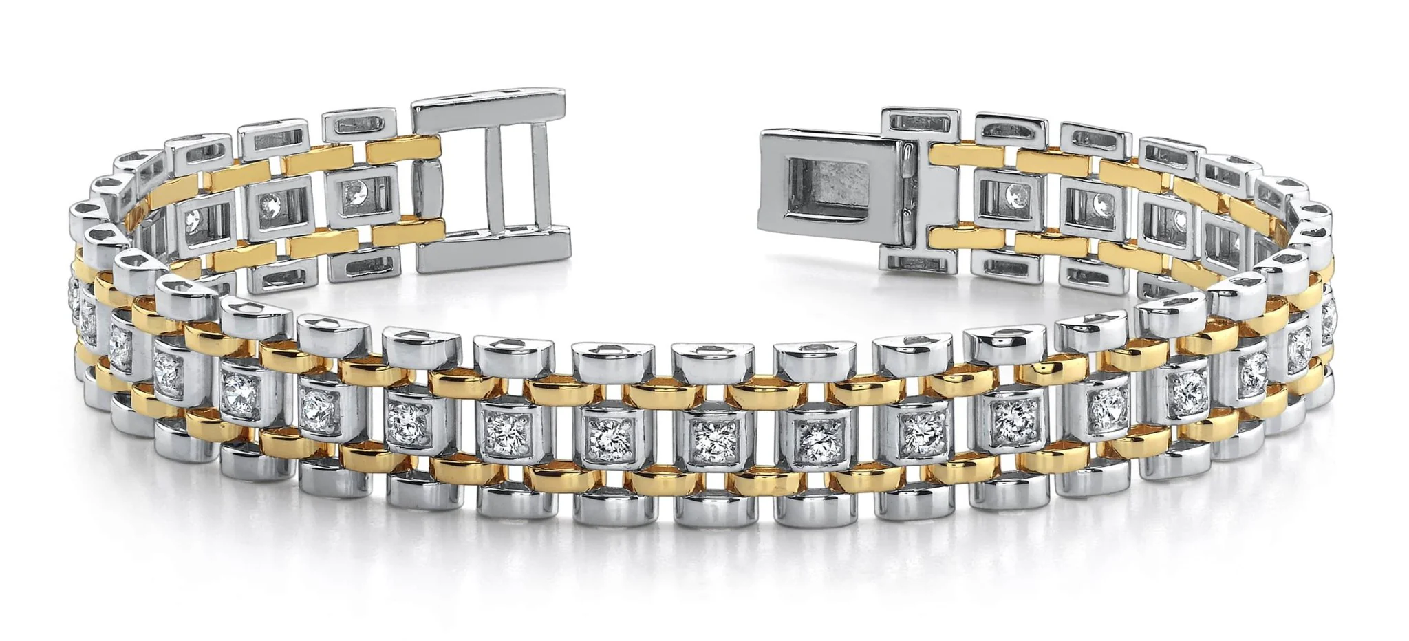 Mens Diamond Link Diamond Bracelet with 2.03 ct.(finished) 2.5mm - Image 2