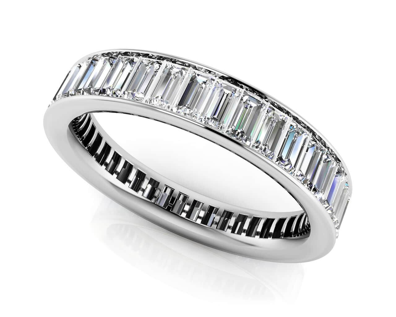 Mesmeric Diamond Channel Set Eternity Diamond Ring with 2.40 ct.(finished) 3x1.5mm