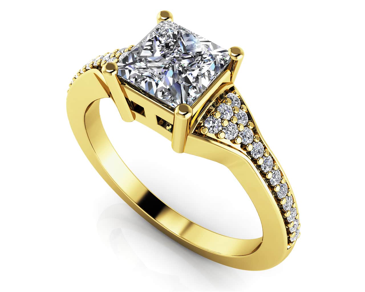Mesmerizing Princess Diamond Engagement Ring with 0.89 ct. (0.75 ct. center diamond) - Image 2