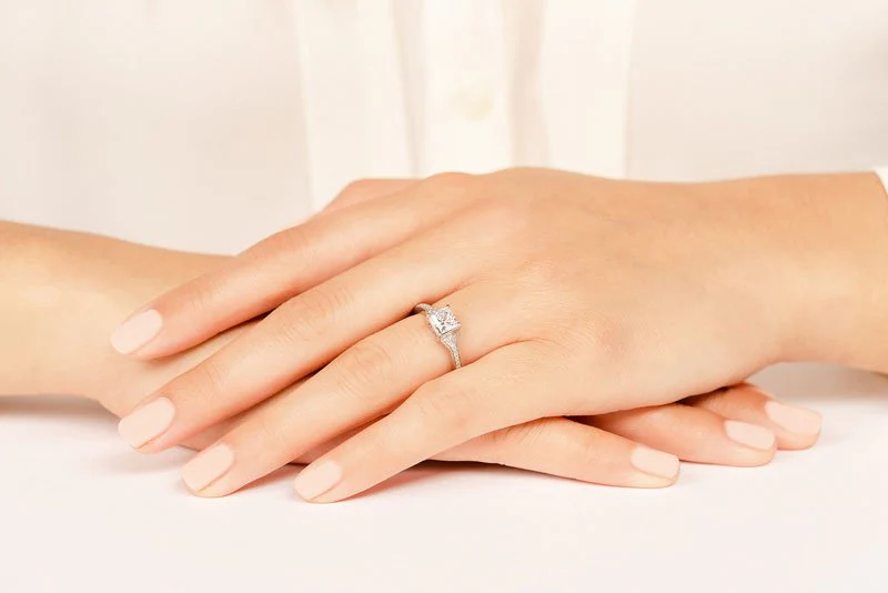 Mesmerizing Princess Lab-Grown Diamond Engagement Ring with 0.89 ct. (0.75 ct. center diamond) - Image 5