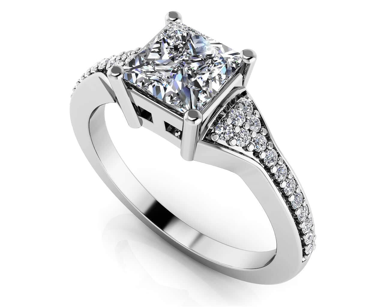 Mesmerizing Princess Lab-Grown Diamond Engagement Ring with 2.14 ct. (2.00 ct. center diamond)