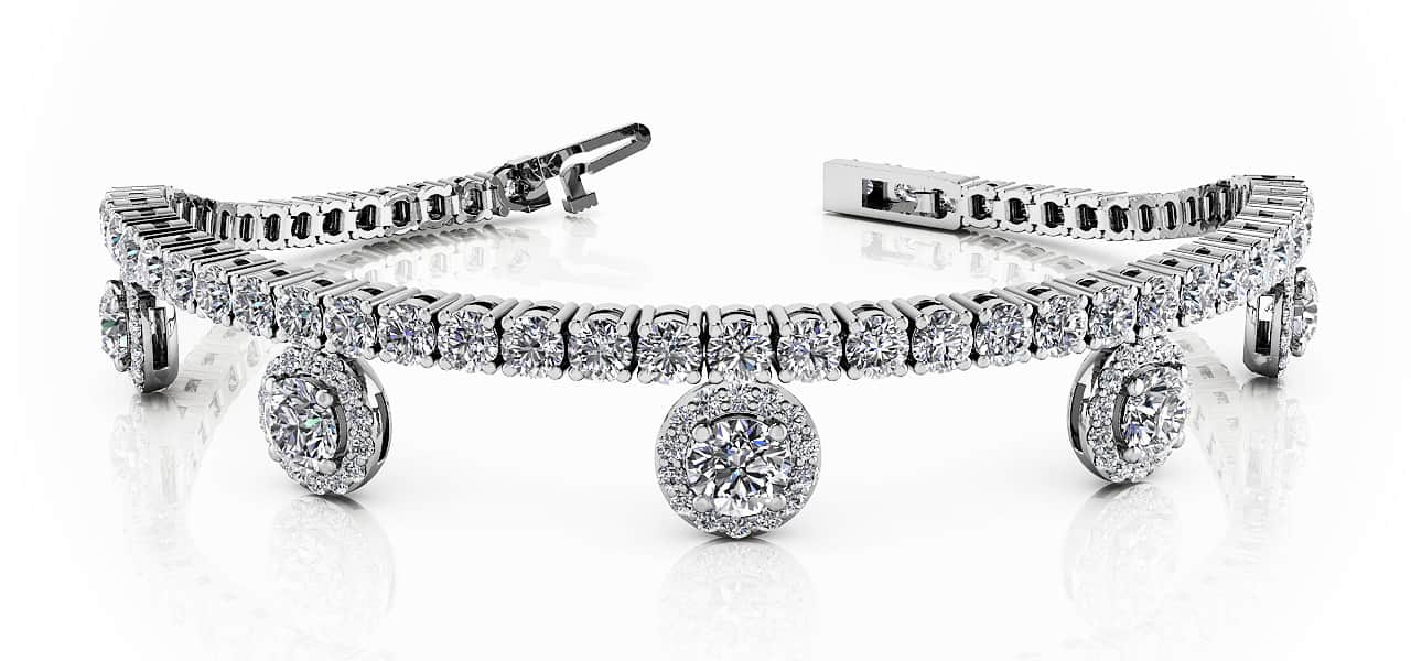 Midnight Dreams Diamond Charm Diamond Bracelet with 4.35 ct.(finished) 1mm, 2.4mm, 3.7mm - Image 4