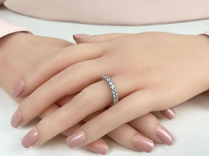 Milgrain Brilliant Cut Diamond Eternity Band Diamond  with 2.88 ct.(finished) 3.5mm - Image 3