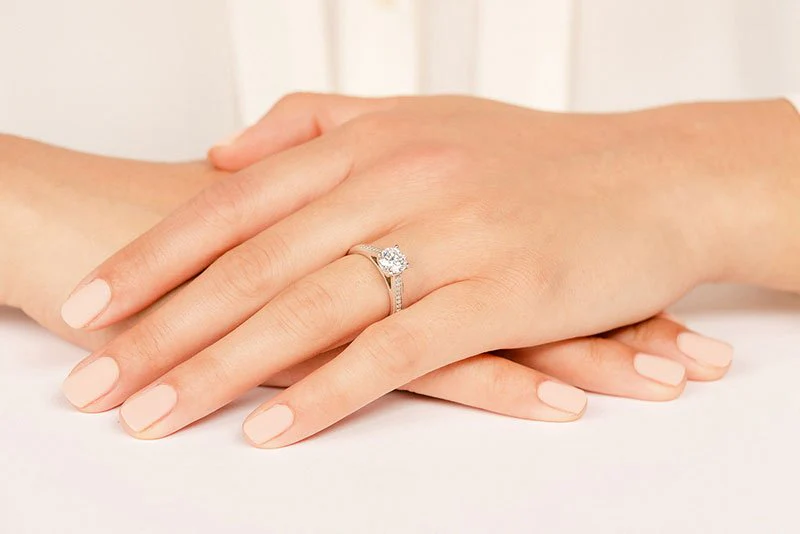 Milgrain Detailed Diamond Engagement Ring with 2.15 ct. (2.00 ct. center diamond) - Image 3