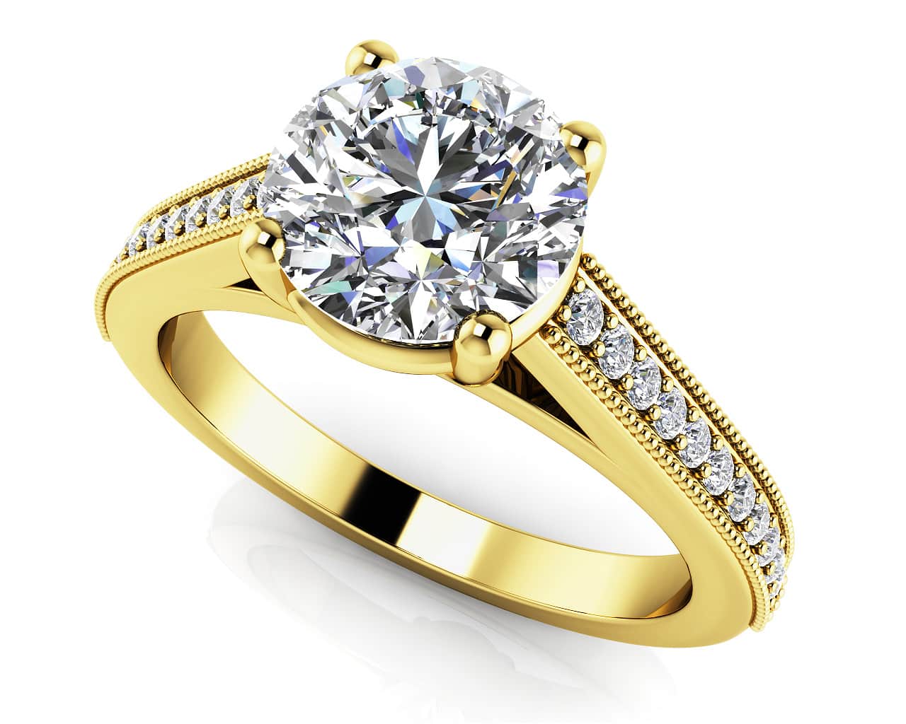 Milgrain Detailed Lab-Grown Diamond Engagement Ring with 2.15 ct. (2.00 ct. center diamond) - Image 2