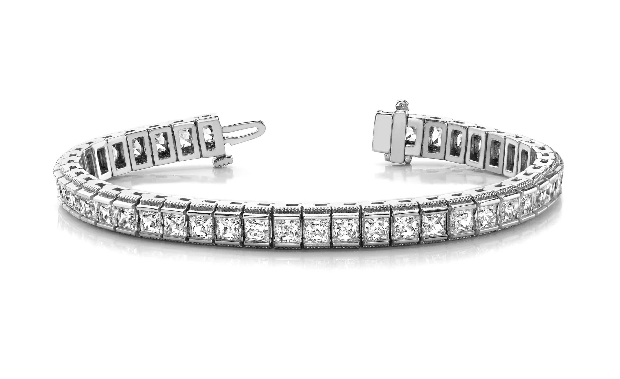 Milgrain Edge Diamond Bracelet with 10.20 ct.(finished) 3.1mm - Image 4