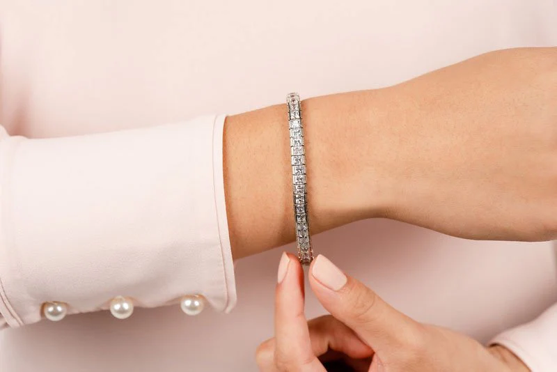 Milgrain Edge Diamond Bracelet with 5.60 ct.(finished) 2.1mm - Image 3