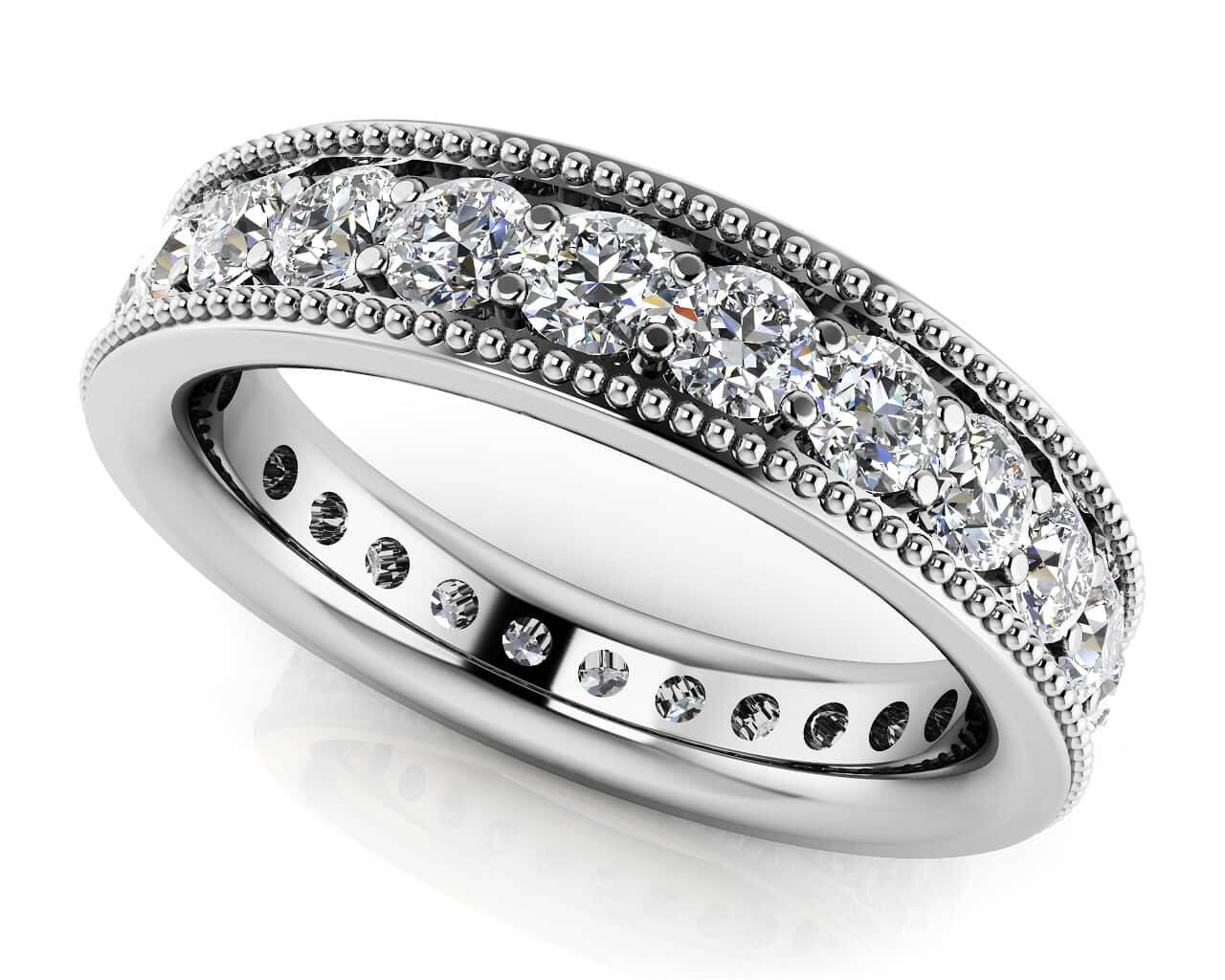Milgrain Edge Diamond Eternity Band Diamond with 1.02 ct.(finished) 2mm