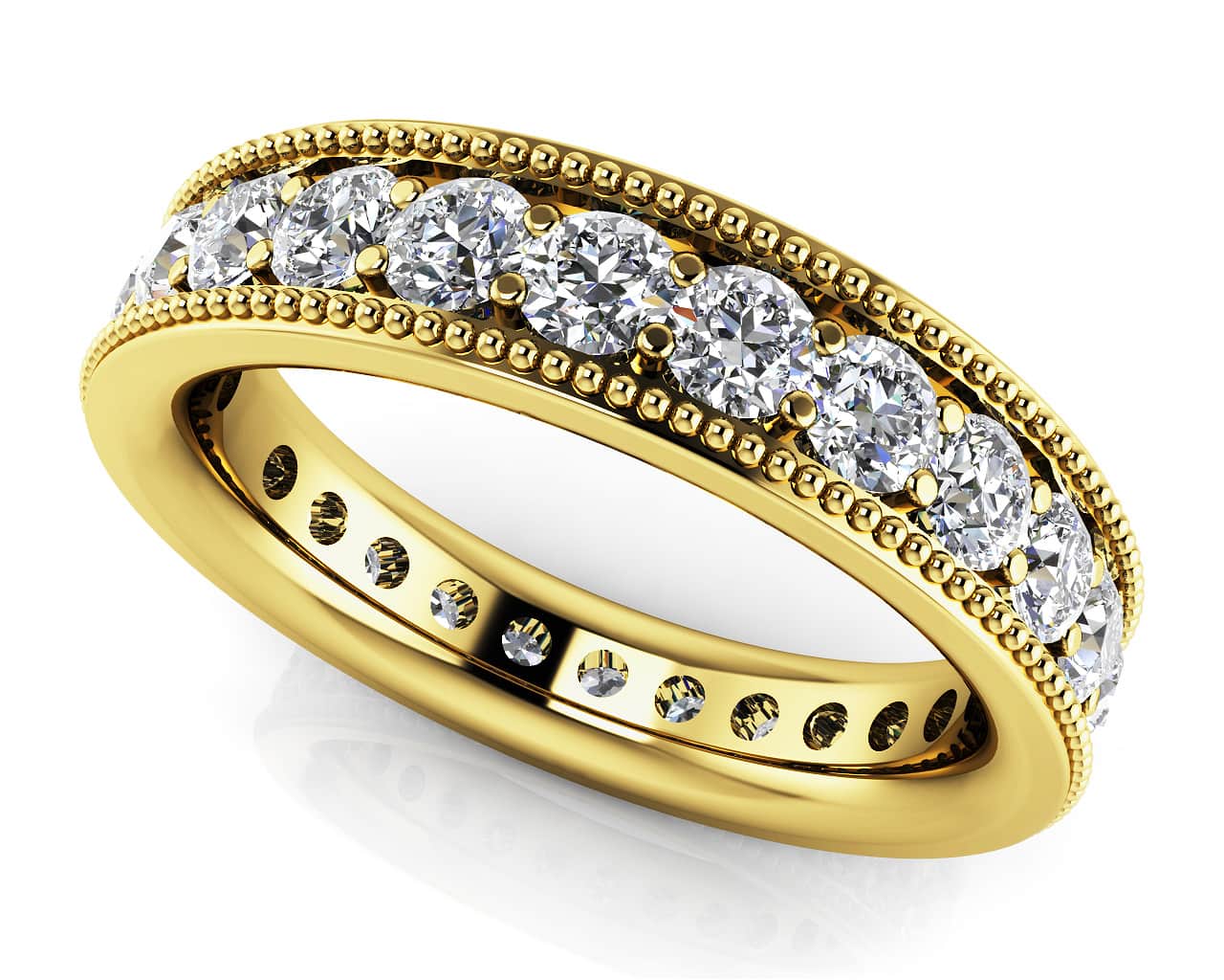 Milgrain Edge Diamond Eternity Band Diamond with 1.02 ct.(finished) 2mm - Image 2