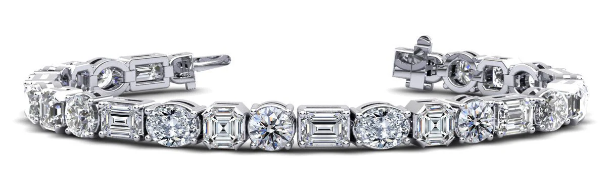 Mixed Shape Radiant Lab-Grown Diamond Bracelet with 15.60 ct.(finished)