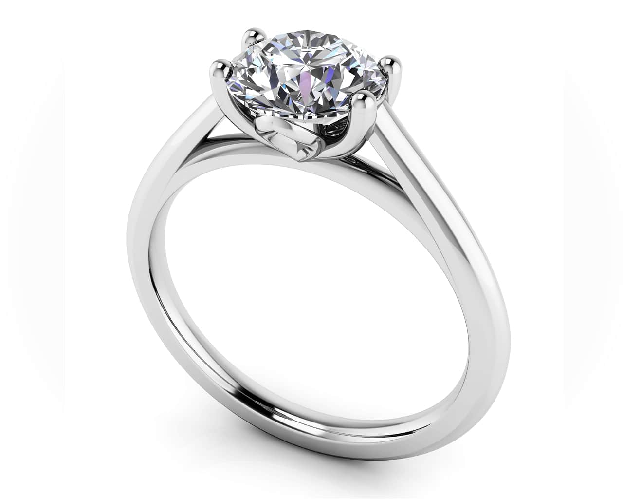 Modern Classic Round Diamond Wedding Ring Lab-Grown Diamond with 0.75 ct. (0.75 ct. center diamond)