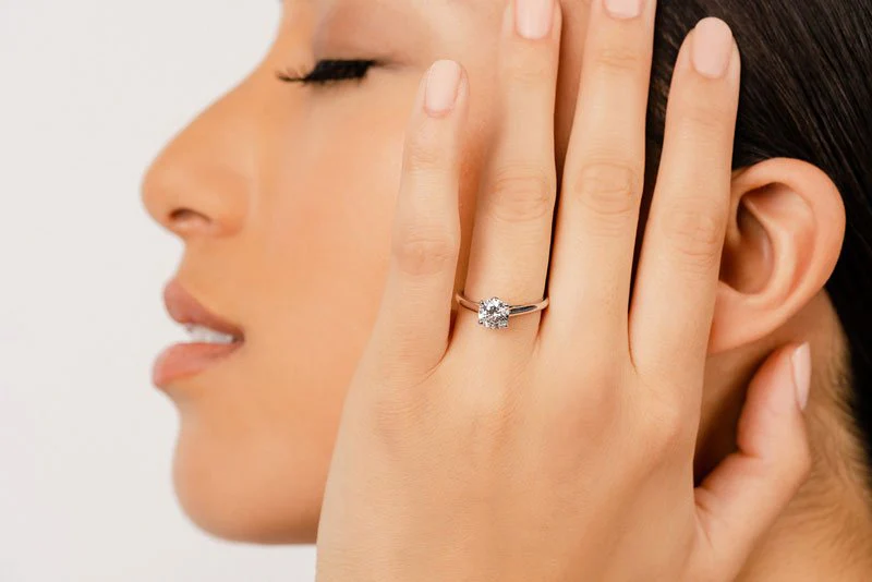 Modern Classic Round Diamond Wedding Ring Lab-Grown Diamond  with 2.00 ct. (2.00 ct. center diamond) - Image 4