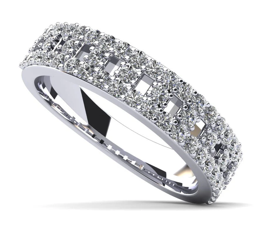 Modern Diamond Anniversary Diamond Ring with 0.69 ct.(finished) 1.4mm