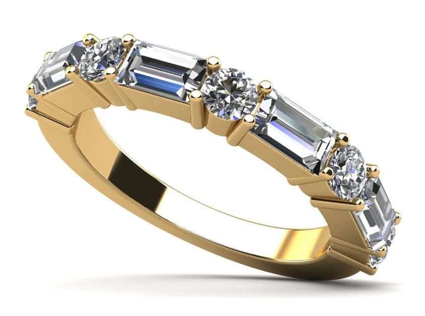 Modern Mix Lab-Grown Diamond Anniversary Ring with 0.90 ct.(finished) 4x2mm, 2mm - Image 2