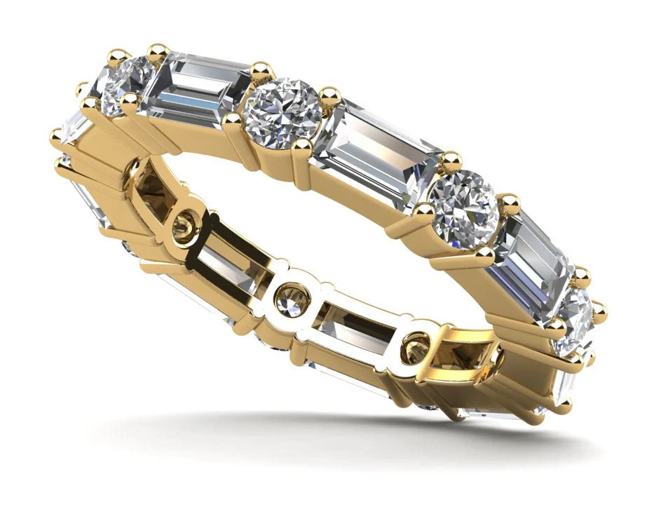 Modern Mix Diamond Eternity Lab-Grown Diamond Ring with 3.51 ct.(finished) 4.5x3mm, 3mm - Image 2