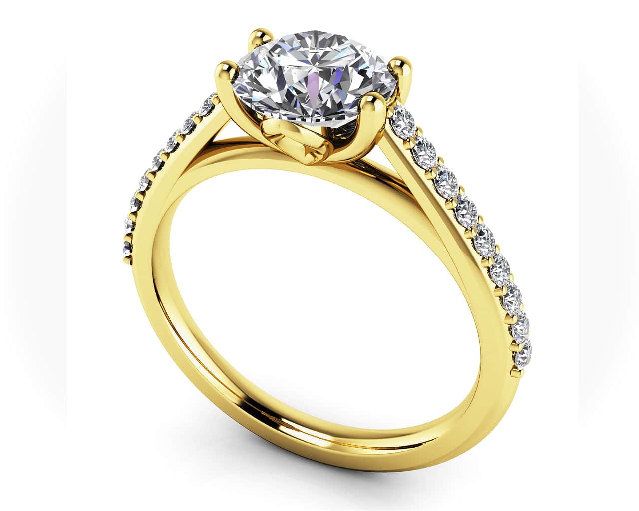 Modern Round Diamond Engagement Ring with 2.18 ct. (2.00 ct. center diamond) - Image 2