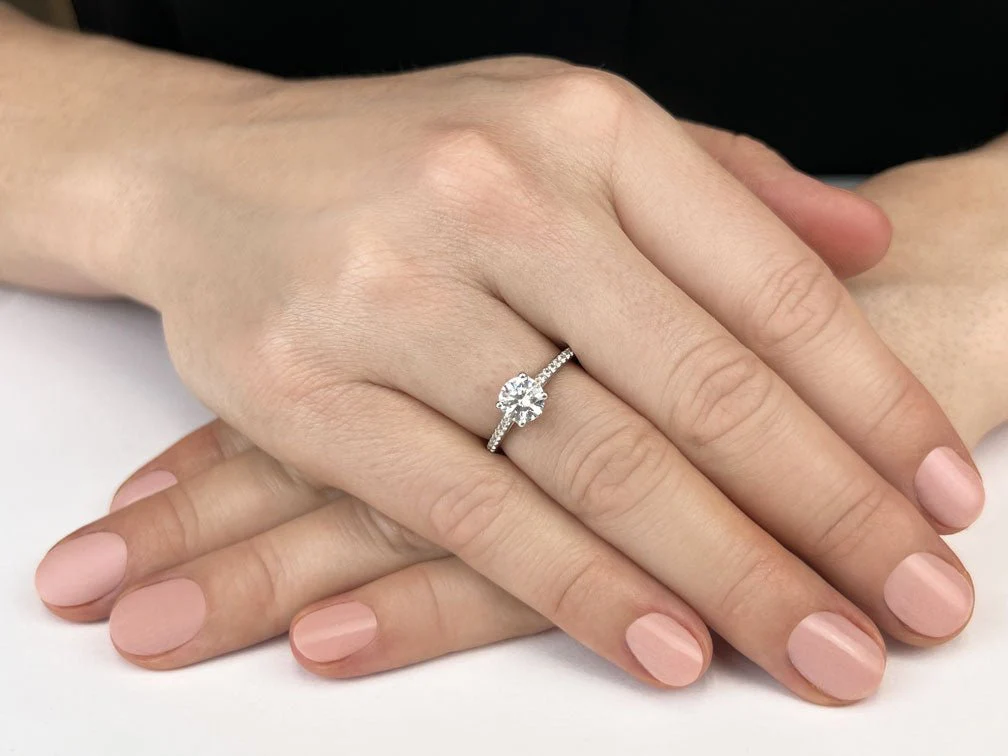 Modern Round Lab-Grown Diamond Engagement Ring with 1.68 ct. (1.50 ct. center diamond) - Image 3