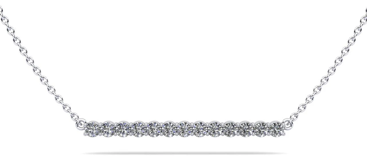 Modern Straight Line Diamond Pendant with 0.78 ct.(finished) 2.5mm