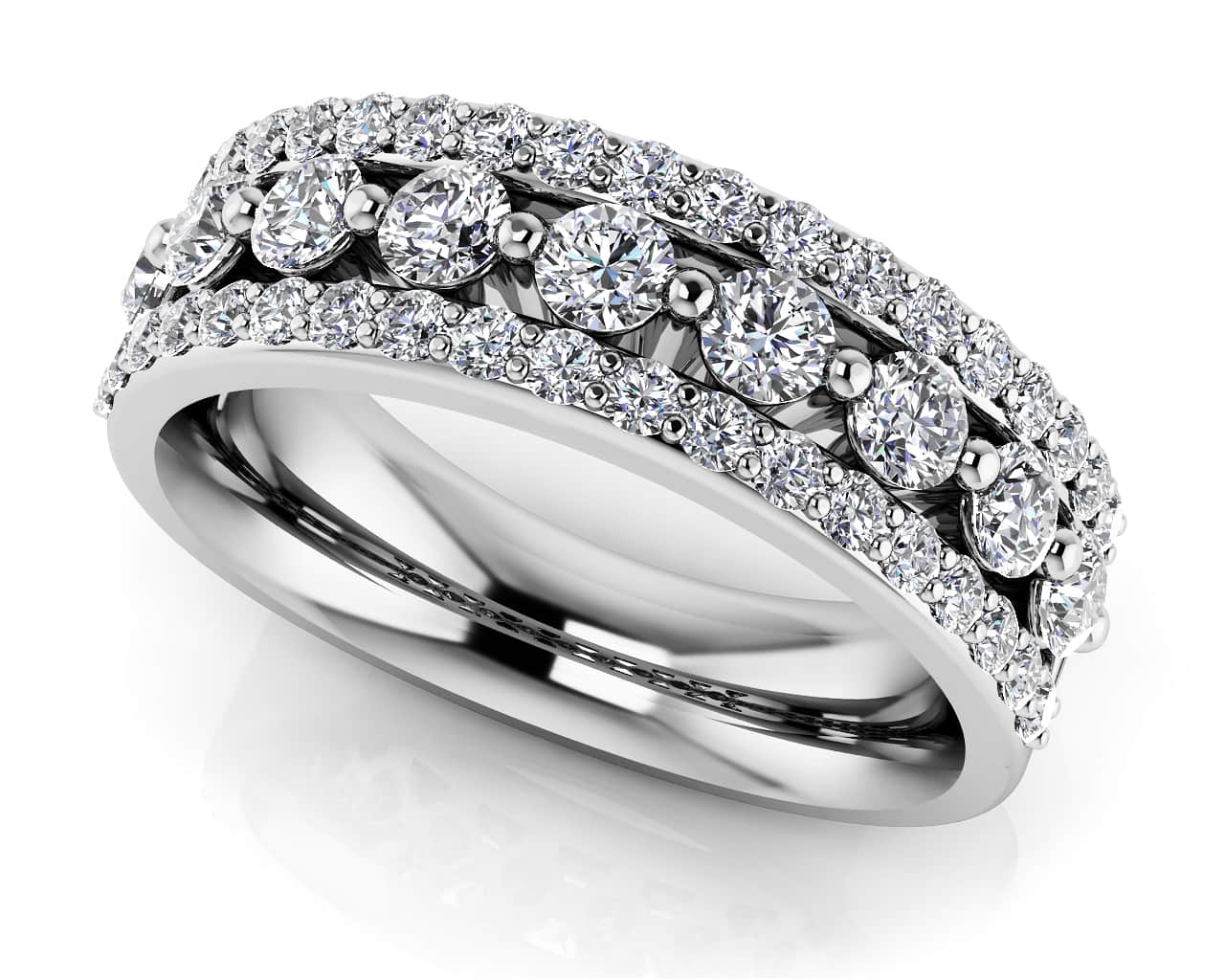 Moonlight Gala Anniversary Diamond Ring with 1.03 ct.(finished) 1.4mm, 2.5mm