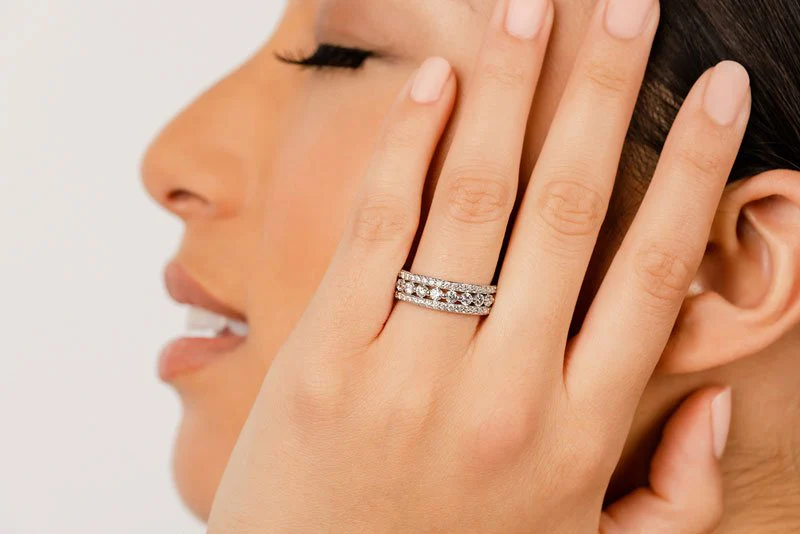 Moonlight Gala Womens Eternity Lab-Grown Diamond Ring with 2.29 ct.(finished) 1.4mm, 2.5mm - Image 4