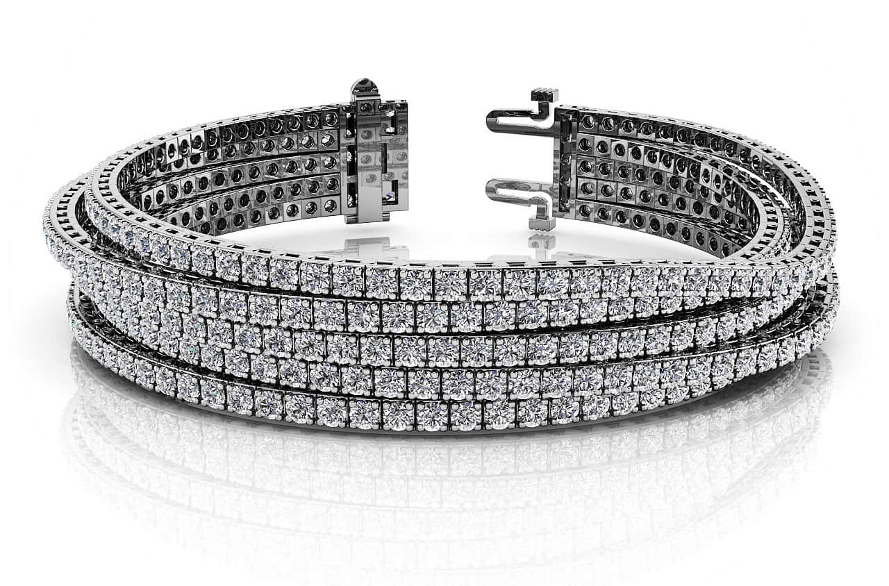 Multi Strand Flexible Diamond Tennis Bracelet Lab-Grown Diamond with 16.50 ct.(finished) 2.5mm - Image 4