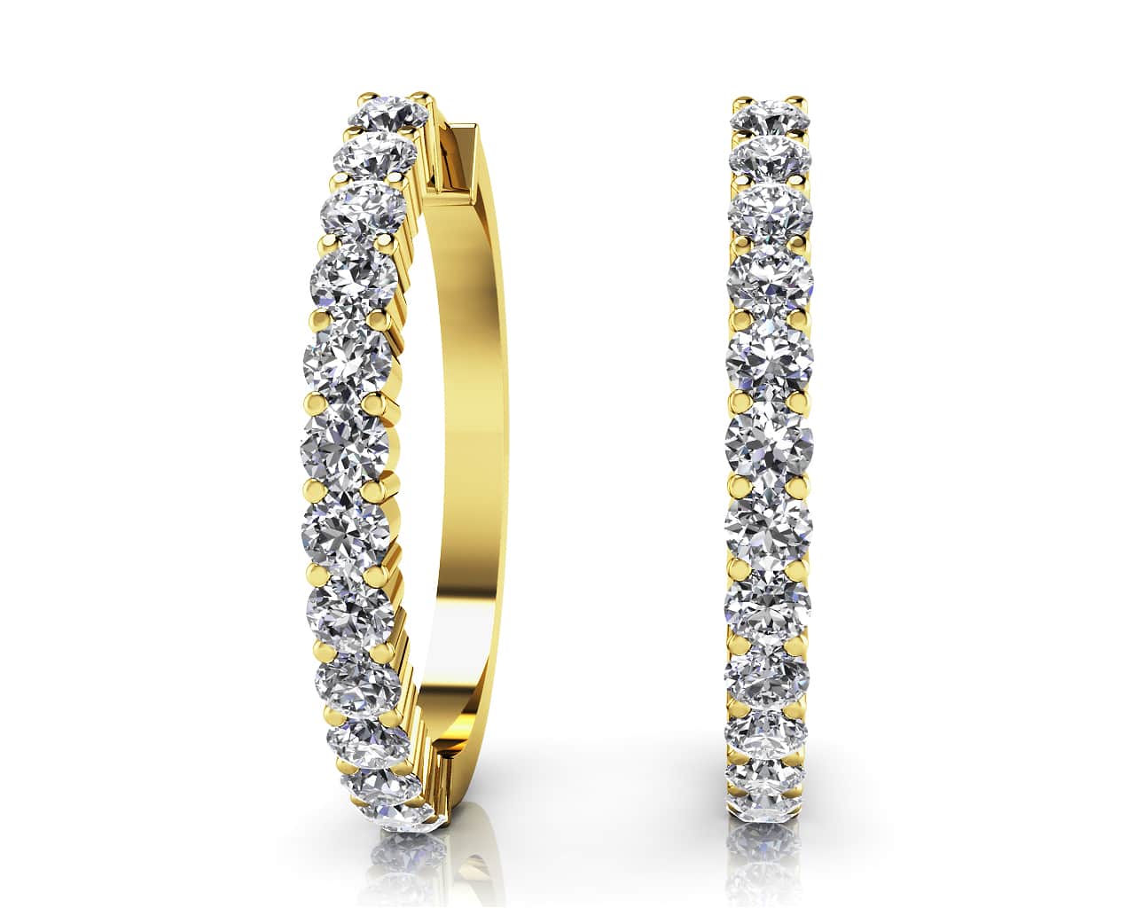 Must Have Diamond Hoop Earrings with 0.49 ct.(finished) 1.6mm - Image 2