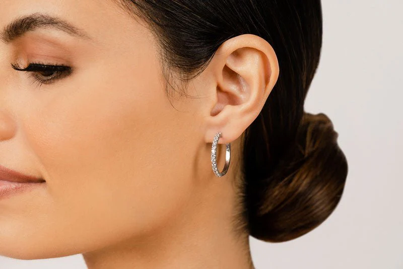Must Have Diamond Hoop Earrings with 0.49 ct.(finished) 1.6mm - Image 3