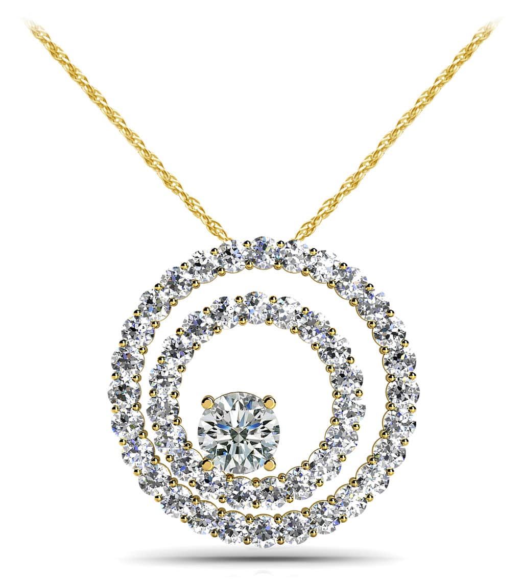 Off Center Diamond Circle Diamond Pendant with 0.53 ct.(finished) 1.1mm, 3.5mm - Image 2