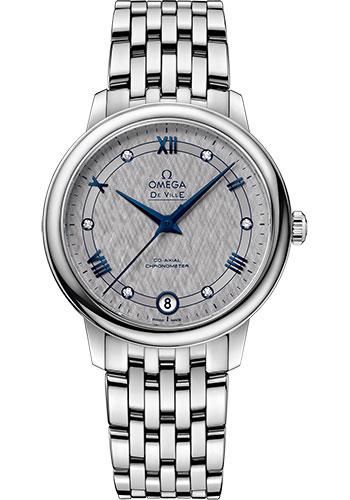 Omega De Ville Prestige Co-Axial Watch - 32.7 mm Steel Case - Grey Dial - 424.10.33.20.56.002