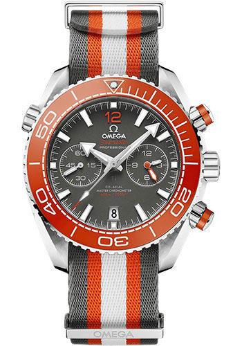 Omega Seamaster Planet Ocean 600M Omega Co-Axial Master Chronometer Chronograph - 45.5 mm Steel Case - Ceramised Titanium Dial - Grey And White Polyamide Nato Strap - 215.32.46.51.99.001