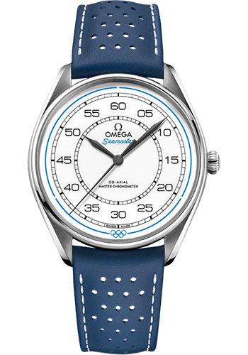 Omega Specialities Olympic Official Timekeeper Limited Edition Set - 39.5 mm Steel Case - White Dial - Blue Micro-Perforated Leather Strap Limited Edition of 100 - 522.32.40.20.04.001