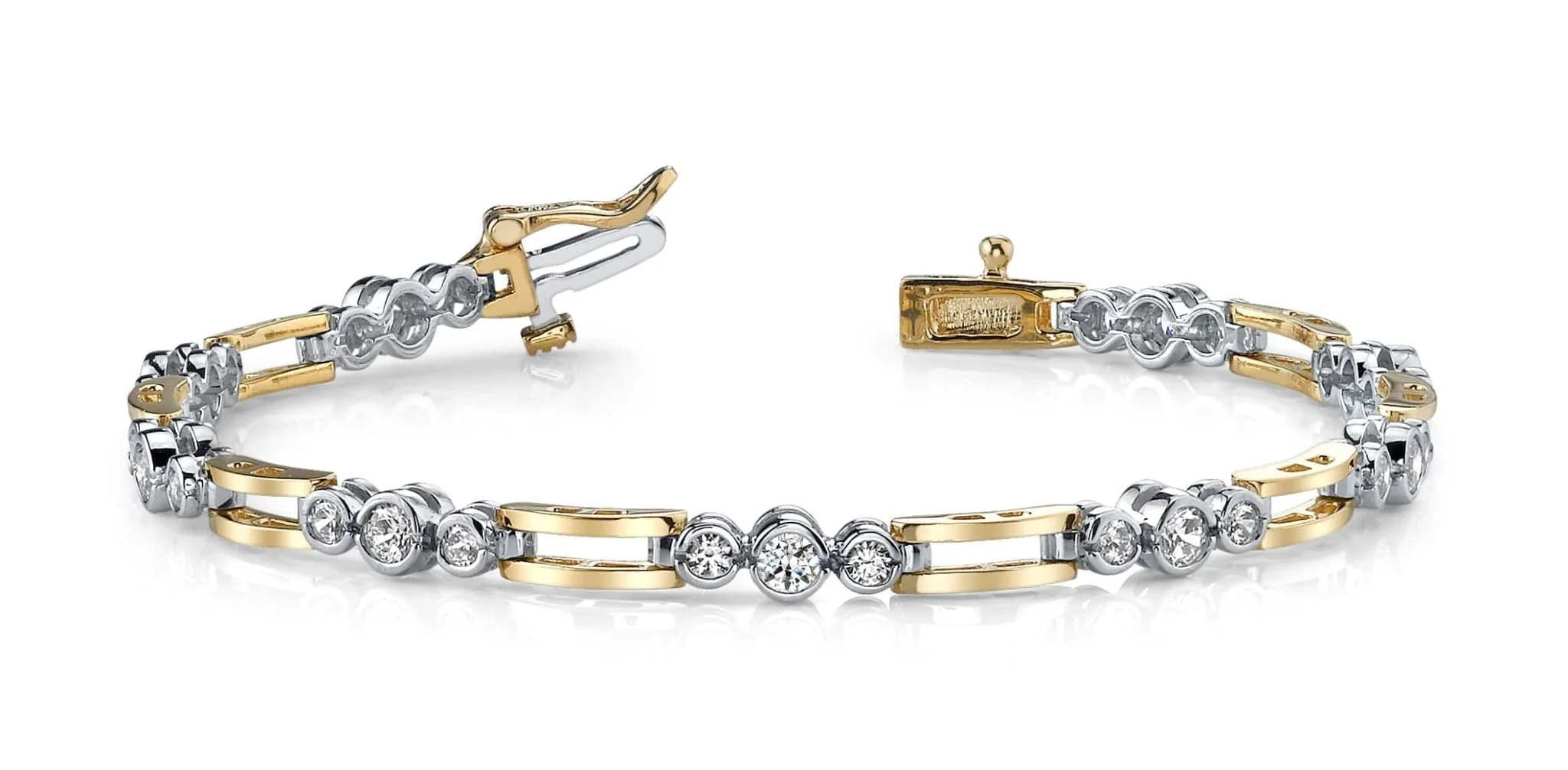 Open Link Diamond Trio Diamond Bracelet with 1.53 ct.(finished) 2.25mm, 3mm - Image 3