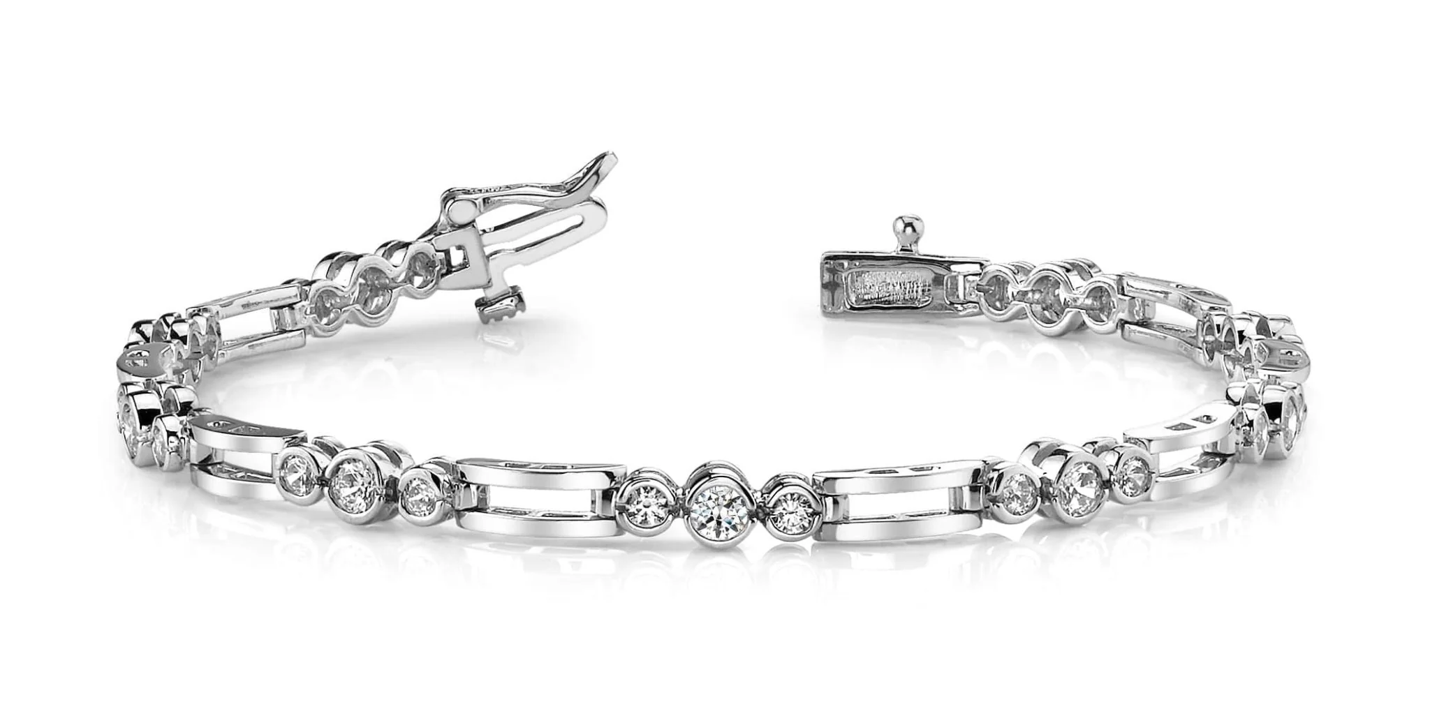 Open Link Diamond Trio Diamond Bracelet with 1.53 ct.(finished) 2.25mm, 3mm - Image 4
