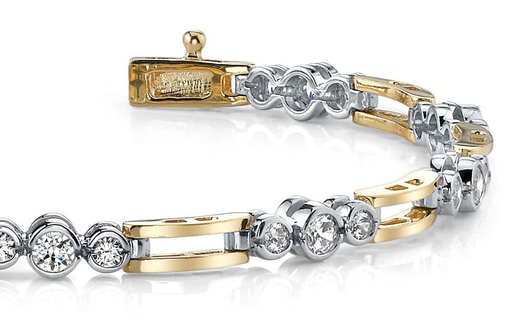 Open Link Diamond Trio Lab-Grown Diamond Bracelet with 1.53 ct.(finished) 2.25mm, 3mm - Image 2
