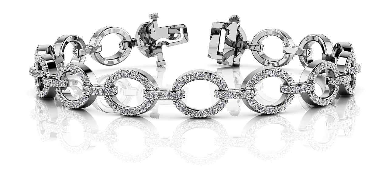 Open Oval Love Diamond Bracelet with 2.54 ct.(finished) 1.2mm - Image 5