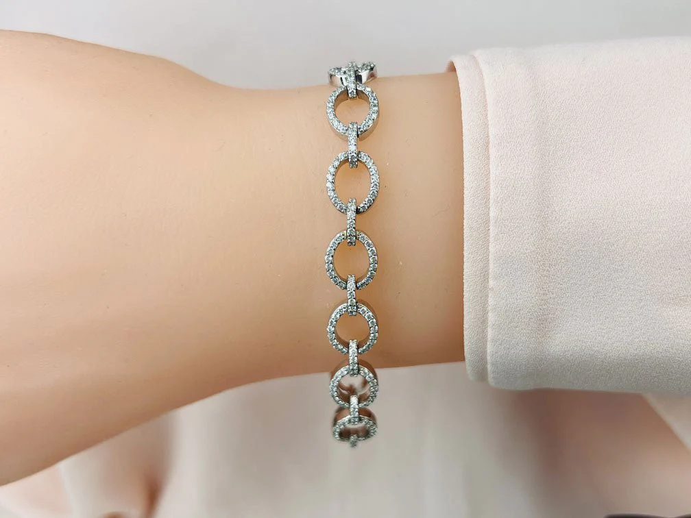 Open Oval Love Lab-Grown Diamond Bracelet with 2.54 ct.(finished) 1.2mm - Image 3