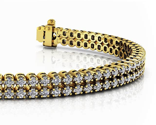 Opulent Double Row Diamond Tennis Diamond Bracelet with 3.50 ct.(finished) 1.8mm - Image 2
